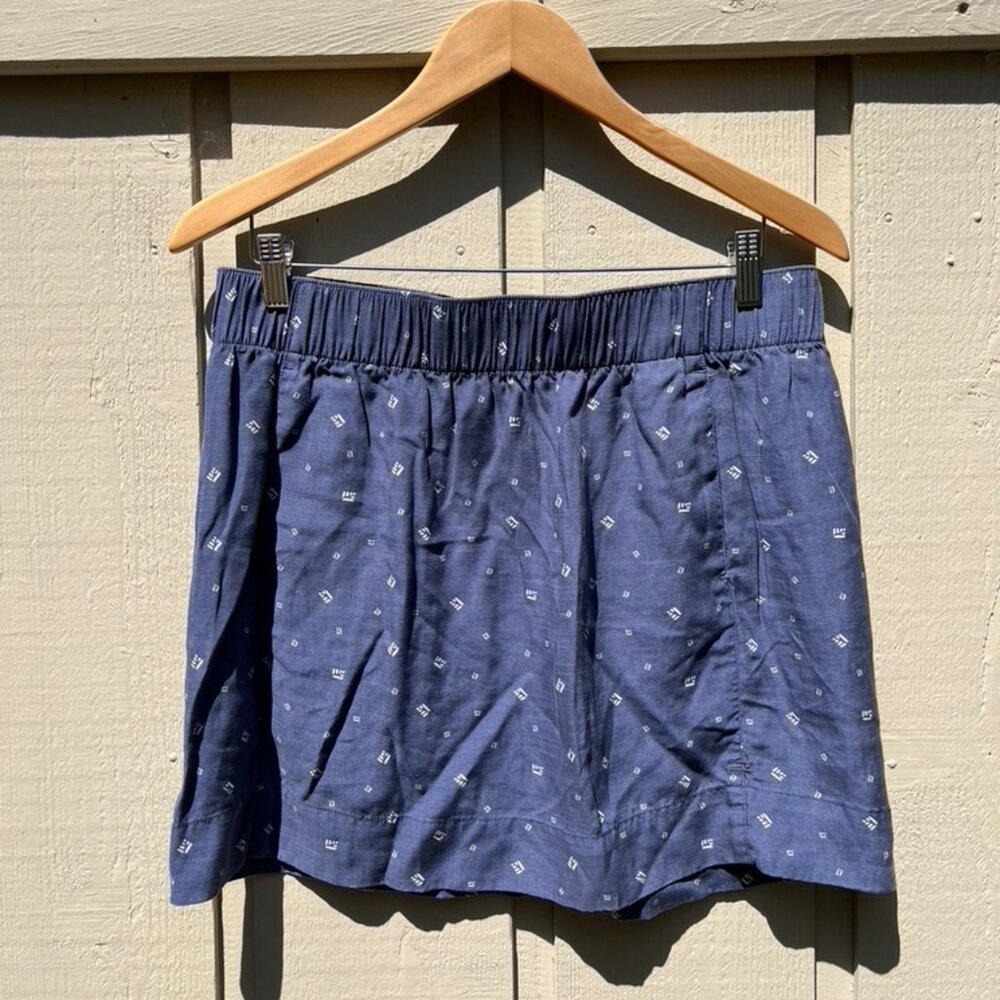 Toad & Co Blue and White Tencel Skirt - Size L